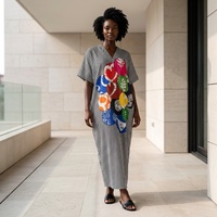Robe Boubou Africaine Magnifique pour Femme, Grande Taille, Coupe Modeste, Imprimé Floral, Kaftan Maxi, Collection Été Premium 2026