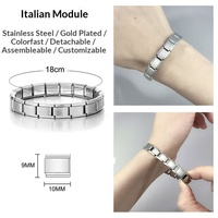 Bracelet de montre unisexe italien en acier inoxydable, module de chaîne plaqué or argenté, design compact et de niche, DIY, délicat et vierge