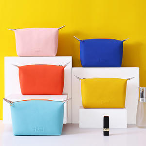 Taşınabilir su geçirmez Pu deri fermuar kapatma makyaj çantası kılıfı seyahat makyaj çantası organizatör - Product Image 3