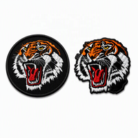 Patchs thermocollants brodés Tigre Rugissant en feutre non tissé et résine, écologiques, couleurs et tailles personnalisées, logo sur mesure pour chapeaux, vestes, sacs