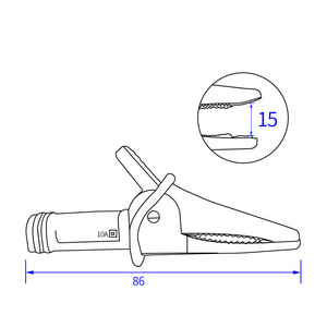 <span class=keywords><strong>Pince</strong></span> de test de type <span class=keywords><strong>pince</strong></span> <span class=keywords><strong>crocodile</strong></span> avec douille banane de protection de 4mm à l'extrémité arrière - Product Image 3