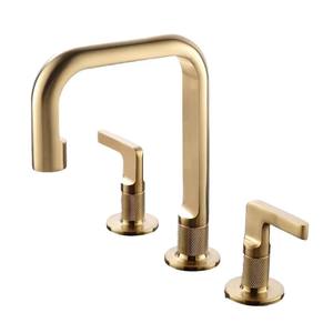 Grifo de lavabo de pared de doble manija contemporáneo, grifo de fregadero moderno para América, grifo de baño listo, hecho de cobre para Hall School