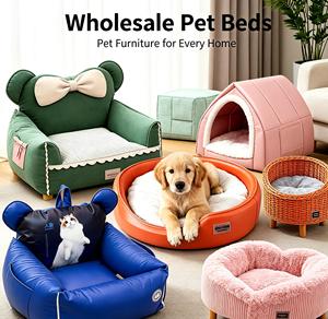 Semi-Enclosed Arched Pet Bed with Stand Soft <b>Plush</b> Cushion Elevated <b>Cat</b> Nest Bed for Privacy Rest - Product Image 1