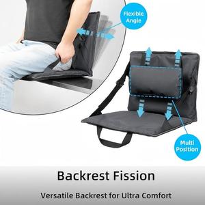 Custom Foldable Portable Floor Chair with Adjustable <b>Back</b> Support for Camping Picnic Outdoor Stadium Seat <b>Cushion</b> Chair - Product Image 2