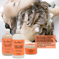 Produits de Soins Capillaires Label OEM Fabricant pour Cheveux Afro-Crépus Femmes Noires Shampooing et Revitalisant à l'Huile de Coco et Vitamines