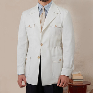 ANSZKTN Herren Retro Taille Leinen Blended Top Frühling Herbst Vintage Jagd anzug <span class=keywords><strong>Plain</strong></span> Dyed Coat Processing <span class=keywords><strong>Blazer</strong></span> - Product Image 5