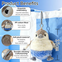 Fournisseur de porte-clés personnalisés, peluche d'oiseau, animal, ornement suspendu pour voiture, porte-clés en peluche personnalisé de 15 cm, pendentif multi-style, cordon