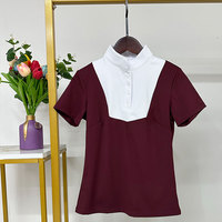 Chemise de compétition d'équitation pour femmes, 7 couleurs, sous-vêtement technique, manches courtes en mesh