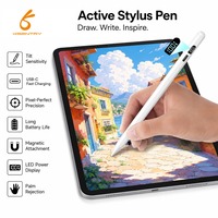 Stylet actif avec affichage LED du niveau de batterie, détection d'angle d'inclinaison, adsorption magnétique, rejet de la paume, 130 mAh pour iPad