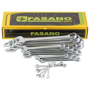Juego de Llaves Combinadas Fasano de 12 Piezas, Métricas, de Acero al Cromo Vanadio, Herramientas de Reparación Automotriz - Product Image 1