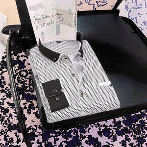 Chemise habillée formelle pour homme RNSHANGER, nouvelle chemise à manches longues, coupe ajustée, col boutonné, chemise d'affaires imprimée de bonne qualité en taille 4XL - Product Image 2