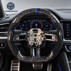 Volante Deportivo de 3 Radios de Fibra de Carbono Forjado Cromado Personalizado para Mustang GT S650/S550 Dark Horse - Product Image 3