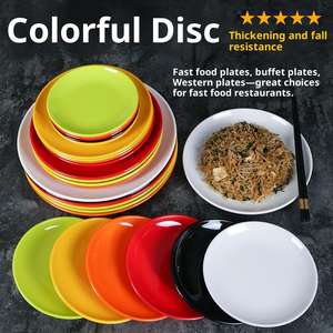 <span class=keywords><strong>Vajilla</strong></span> de <span class=keywords><strong>Melamina</strong></span> al por Mayor en Elegante Negro Mate Brillante de Forma Redonda. Adecuado para Restaurantes, Hoteles y Familias. Irrompible. - Product Image 3