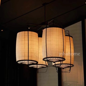 Wabi-Sabi Style Fabric Chandelier Irregular Shape Japanese <b>Dining</b> Table Lamp Chinese Private Room Restaurant Bar Counter <b>Light</b> - Product Image 5