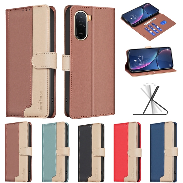 PU Leather Flip Wallet Case with Card Holder Mobile Phone Cover for Redmi A7 Pro Leather Kickstand Phone Case