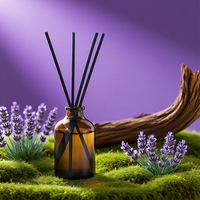 Diffuseur d'air en verre transparent personnalisé sans flamme 30ml 50ml 100ml, bouteille d'aromathérapie avec bouchon en liège, estampage à chaud, décoration d'intérieur, logo personnalisé