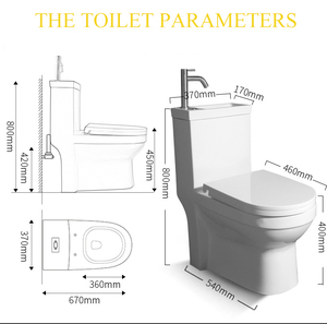 WC en céramique allongé et élégant avec citerne de lavage à double chasse intégrée au <span class=keywords><strong>lavabo</strong></span> - Product Image 6
