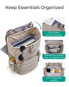 Mochila Versátil con Múltiples Bolsillos, Diseño Compatible con TSA, Tela Ligera Resistente al Agua para la Universidad, Oficina y Viajes - Product Image 3