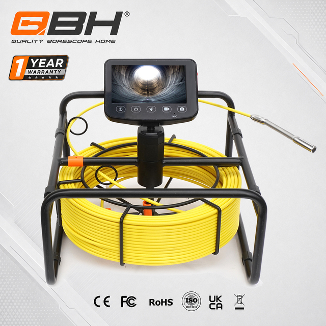 5" Monitor 1080P Sewer Pipe Inspection Video Camera IP68 Drain Pipeline Industrial Endoscope