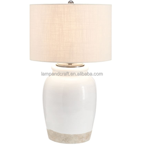 Hand Painted Ceramic <b>Desk</b> Lamp Includes an Extra <b>Large</b> Textured Straight Sided Shade in Sand - Product Image 2