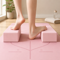 Bloc de yoga en EVA rose haute densité, coussin de soutien stable pour le yoga et l'entraînement physique