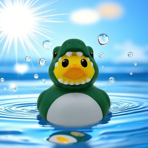 Logotipo personalizado Mini flotante PVC y plástico Navidad baño juguete pato diseño para bebés vacaciones flotante Animal juguete para jugar - Product Image 2
