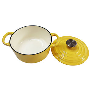 Olla Holandesa de <span class=keywords><strong>Hierro</strong></span> <span class=keywords><strong>Fundido</strong></span> Esmaltada, Fácil de Limpiar, Duradera y Ecológica, con Doble Asa, Apta para Gas e Inducción, para el Hogar, Aire Libre y Camping - Product Image 6