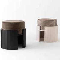 Tabouret en bois massif style Wabi-sabi, banc à chaussures, siège de coiffeuse de style chinois moderne, pouf de luxe léger et design