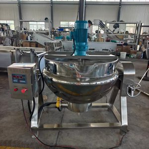 หม้อต้มขนมเชิงพาณิชย์พร้อมเครื่องกวน หม้อต้มแยมพร้อมเครื่องกวน หม้อกวนขนม หม้อกวนแบบมีแจ็คเก็ต - Product Image 1