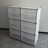 Étagère à chaussures modulaire en plastique DIY avec portes translucides pour l'entrée de la maison et le rangement de la chambre