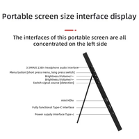 Moniteur portable à écran LED de 15,6 pouces avec projection sans fil, détection de gravité, écran horizontal et vertical