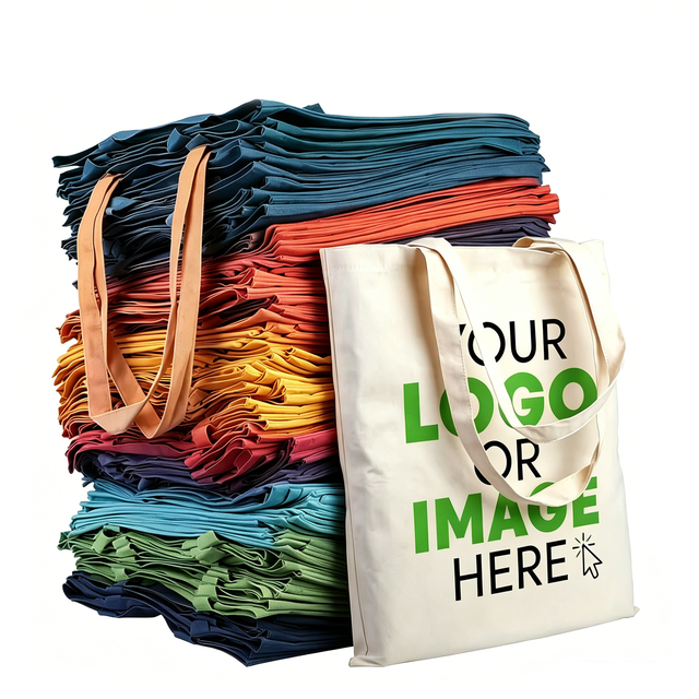 Promotional Recycled Blank Plain Cotton Canvas Bags Reusable Shopping Nature Cotton Tote Bags with Custom Printed Logo