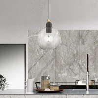 Luminaire suspendu en verre transparent réglable en hauteur, style nordique créatif SIMIG - Protection des yeux, installation facile pour restaurant