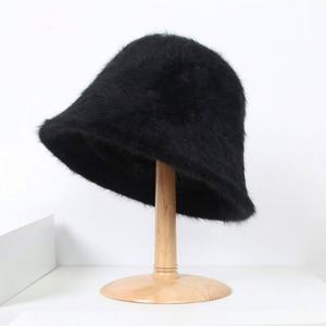 Faux Fur Trimmed <b>Beanie</b> for Women Girls Russian Style Furry Winter Bucket Hats Warm Ski Snow Hat Promotion Gifts - Product Image 1