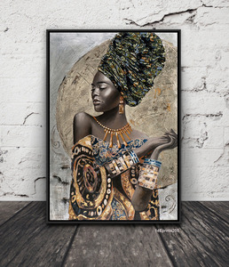 African Painting Canvas <strong>Print</strong> Home Decoration African Women Wall Art <strong>Print</strong> - Product Image 2
