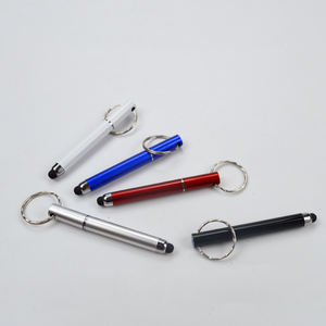 Özelleştirilmiş dayanıklı siyah anahtarlık Mini katı renk silikon Metal akıllı telefon ekran tükenmez kalem Stylus kalem - Product Image 5