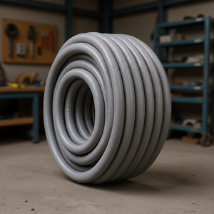 Conduit électrique flexible en PVC étanche aux liquides, 1/2 pouce, 100 pieds, avec 5 raccords droits et 5 raccords à 90 degrés, modèle D0100HAD94V - Product Image 2