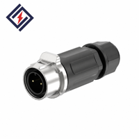 Connecteur circulaire étanche LP12 de type soudable à montage inversé en PBT de qualité supérieure, 2 à 8 broches, pour écran d'affichage LED de contrôle industriel