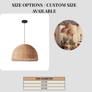 Outdoor Rattan Pendant Light for Balcony Garden Lounge Wedding <strong>Boho</strong> <strong>Style</strong> <strong>Lighting</strong> - Product Image 2