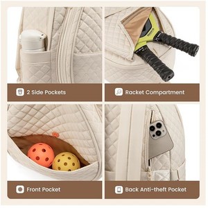 New Lightweight Multifunctional Unisex Waterproof Canvas Tennis <b>Racket</b> Bag 30-40L for <b>Pickleball</b> & Badminton - Product Image 4