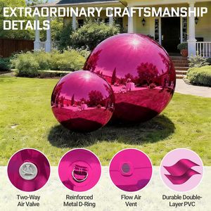 STELLAR Grandes boules gonflables brillantes, décorations de scène de disco de Noël, sphère de ballon miroir chromé réfléchissant géant gonflé - Product Image 4