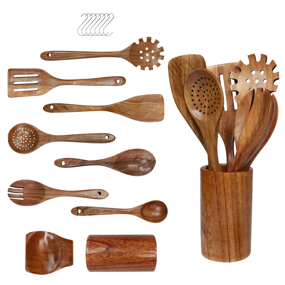 10 pièces en bois d'acacia