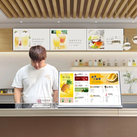 Pantalla Publicitaria Digital de Escritorio BENSHI de 27 Pulgadas, 250 Nits, Interior, USB, Forma de L, Android Smart Wifi LCD para Restaurantes