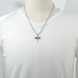 Colgante de libélula de acero inoxidable, collar con forma de insecto plateado y dorado para hombres y mujeres, estilo Punk Retro 122008 - Product Image 4