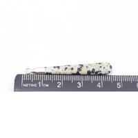 Pendentif en jaspe dalmatien 48-50 MM, forme allongée en goutte, laiton plaqué argent, pour la création de bijoux