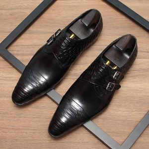 High Quality Luxury Men's <b>Pointed</b> Toe Loafers Formal Leather Shoes Breathable Lightweight Anti-Slip Office & Career - Product Image 1