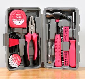 Juego de herramientas de bricolaje para el hogar, regalo, promoción y pequeño kit de herramientas de iniciación, herramientas básicas para damas, color rosa, 24 Uds. - Product Image 6