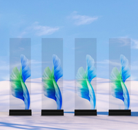 Écran LED holographique 3D à haute transparence visible à l'œil nu avec une luminosité de 1500 cd et une gamme de couleurs Adobe RGB 90% pour les événements scéniques