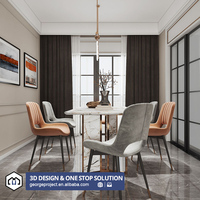 Service de design d'intérieur de maison de style moderne américain, rendu 3D, solutions complètes pour les projets de maison entière