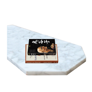 Khay đá cẩm thạch tự nhiên không thường xuyên cho trái cây, món tráng miệng và trang trí nội thất màu đen, trắng và xám - Product Image 1